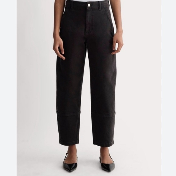 Everlane Denim - EVERLANE The Utility Barrel Black High Rise Cropped Denim 6R